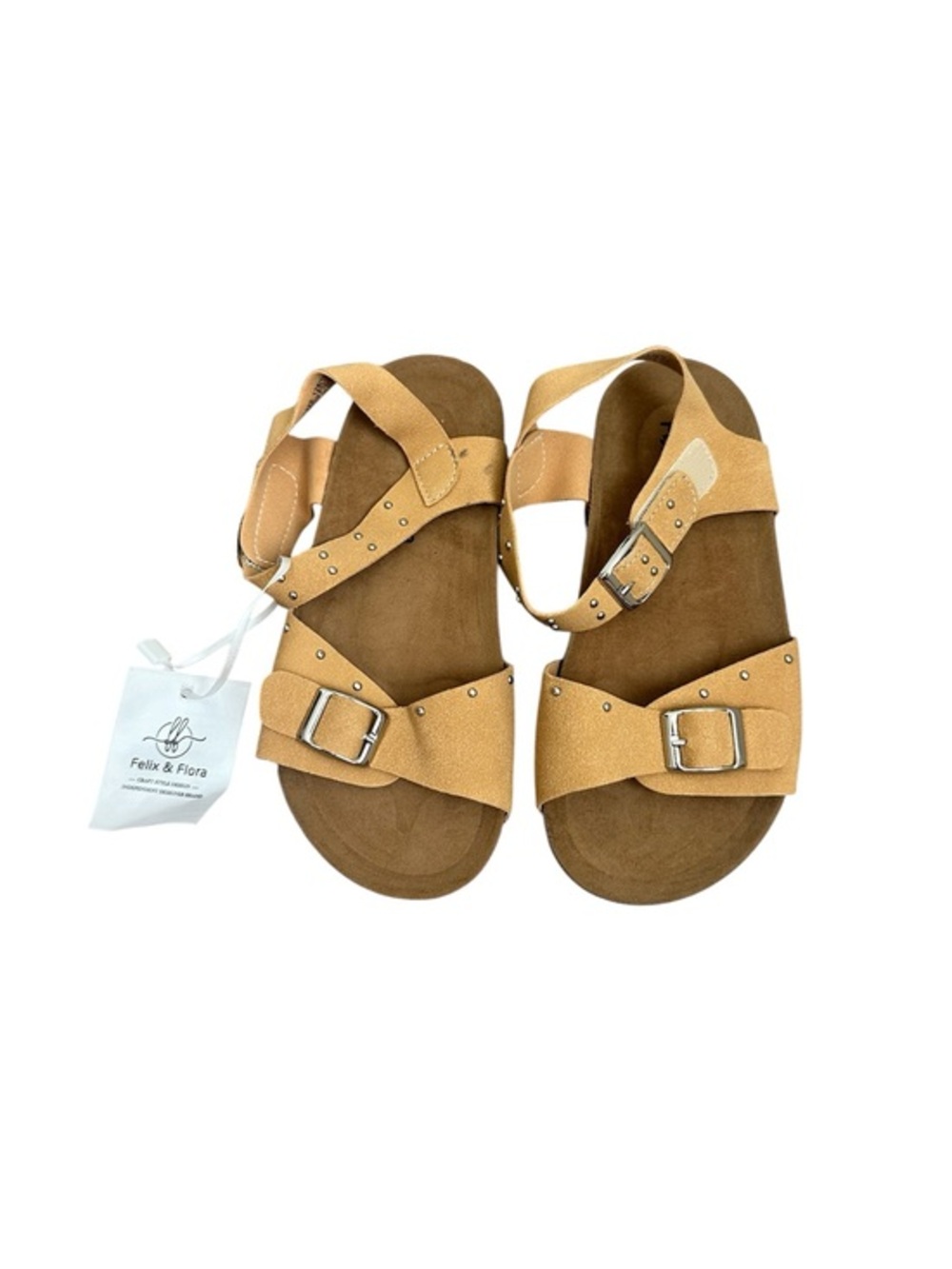 Felix & Flora Kids' Tan Buckle Sandals